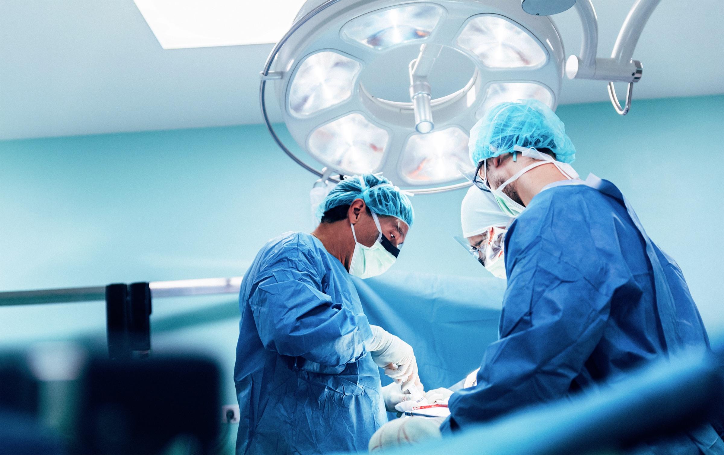 Surgical team performing an operation